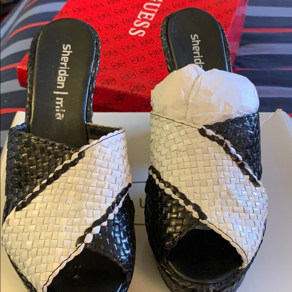 Black and while shoes price still on box